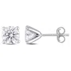 Amour Sterling Silver 2 Ct Tgw Created White Moissanite Stud Earrings In White