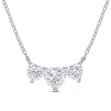 AMOUR AMOUR 2 CT DEW CREATED MOISSANITE TRIPLE-HEART NECKLACE IN STERLING SILVER