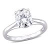 Amour 2 Ct Dew Oval Shaped Created Moissanite Solitaire Ring In 10k White Gold In White