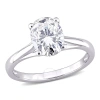AMOUR AMOUR 2 CT DEW OVAL SHAPED CREATED MOISSANITE SOLITAIRE RING IN 10K WHITE GOLD