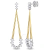 AMOUR AMOUR 2 CT TDW DIAMOND DANGLE EARRINGS IN 14K 2-TONE WHITE AND YELLOW GOLD