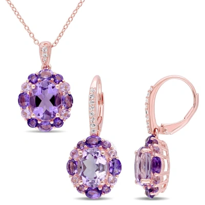 Amour 2-pc Set Of 9 1/5 Ct Tgw Amethyst In Pink