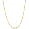 AMOUR AMOUR 2.2MM FIGARO CHAIN NECKLACE IN YELLOW PLATED STERLING SILVER
