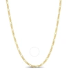 Amour 2.2mm Figaro Chain Necklace In Yellow Plated Sterling Silver In Yellow