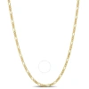 AMOUR AMOUR 2.2MM FIGARO CHAIN NECKLACE IN YELLOW PLATED STERLING SILVER