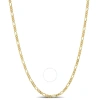 Amour 2.2mm Figaro Chain Necklace In Yellow Plated Sterling Silver In Yellow