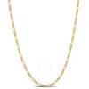 Amour 2.2mm Figaro Chain Necklace In Yellow Plated Sterling Silver In Yellow
