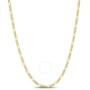 Amour 2.2mm Figaro Chain Necklace In Yellow Plated Sterling Silver In Yellow