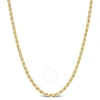 AMOUR AMOUR 2.2MM ROPE CHAIN NECKLACE IN YELLOW PLATED STERLING SILVER