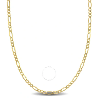 Amour 2.5mm Figaro Link Chain Necklace In 10k Yellow Gold