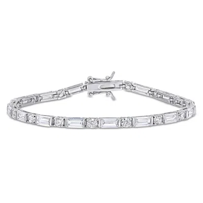 Amour Sterling Silver 20 Ct Tgw White Cubic Zirconia Tennis Bracelet
