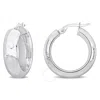 AMOUR AMOUR 22MM HUGGIE HOOP EARRINGS IN 10K WHITE GOLD