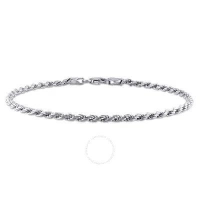 Amour 2.2mm Rope Chain Bracelet In Sterling Silver In Metallic
