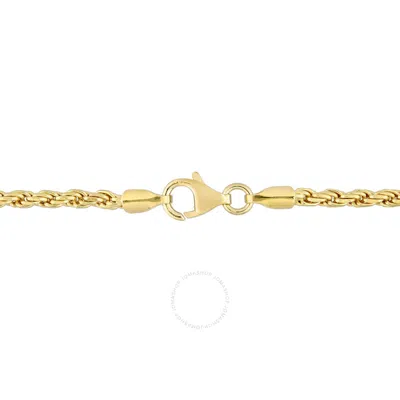 Amour 2.2mm Rope Chain Bracelet In Yellow Plated Sterling Silver