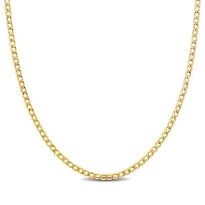 Pre-owned Amour 2.3mm Curb Link Chain Necklace In 10k Yellow Gold - 16 In