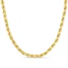Amour 24 Inch Rope Chain Men's Necklace In 10k Yellow Gold (4 Mm) In Gold