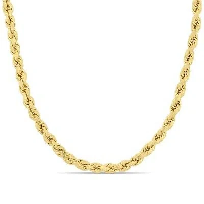 Pre-owned Amour 24 Inch Rope Chain Necklace In 14k Yellow Gold (4 Mm)