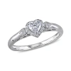 AMOUR AMOUR 2/5 CT TW HEART-CUT DIAMOND HALO ENGAGEMENT RING IN 14K WHITE GOLD