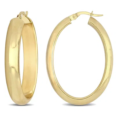 Amour 28mm Oval Hoop Earrings In 10k Yellow Gold
