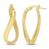 AMOUR AMOUR 28MM OVAL TWIST TEXTURE AND HOOP EARRINGS IN 14K YELLOW GOLD