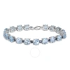 AMOUR AMOUR 29 1/2 CT TGW SKY-BLUE TOPAZ AND SAPPHIRE BRACELET IN STERLING SILVER