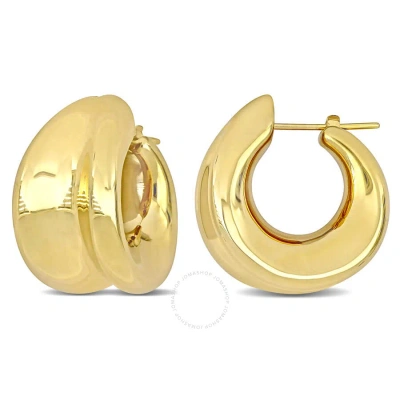 Amour 29mm Wide Huggie Earrings In 14k Yellow Gold