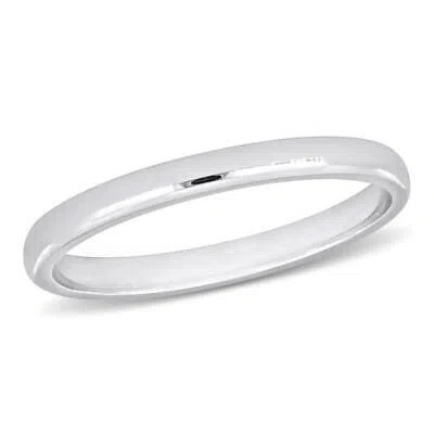 Pre-owned Amour 2mm Comfort Fit Wedding Band In 14k White Gold