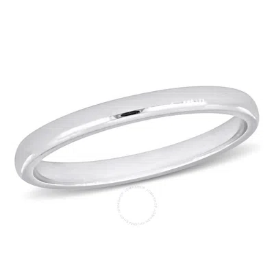 Amour 2mm Comfort Fit Wedding Band In 14k White Gold In Metallic