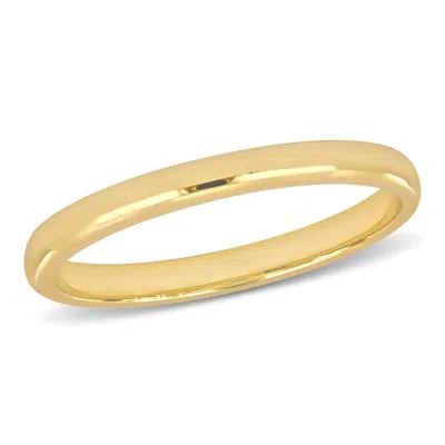 Amour 2mm Comfort Fit Wedding Band In 14k Yellow Gold In Brown