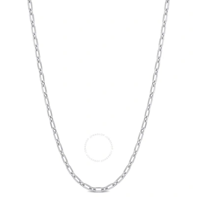 Amour 2mm Diamond Cut Figaro Chain Necklace In Sterling Silver In Metallic