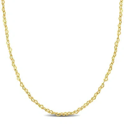 Pre-owned Amour 2mm Heart Link Necklace In 14k Yellow Gold - 18 In