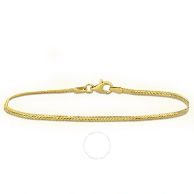 Amour 2mm Herringbone Chain Bracelet In Yellow Plated Sterling Silver In Gold