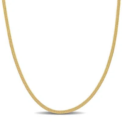 Pre-owned Amour 2mm Herringbone Chain Necklace In 10k Yellow Gold, 18 In