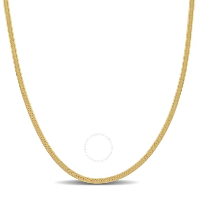 Amour 2mm Herringbone Chain Necklace In 10k Yellow Gold