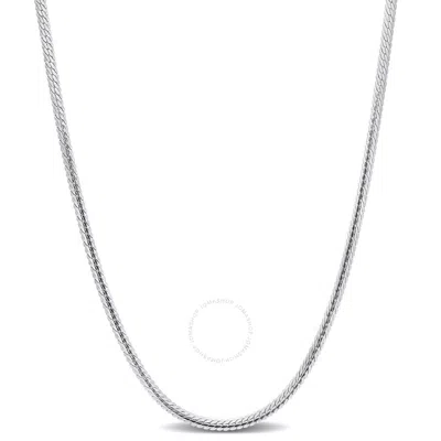 Amour 2mm Herringbone Chain Necklace In Sterling Silver In Gray