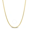 AMOUR AMOUR 2MM HERRINGBONE CHAIN NECKLACE IN YELLOW PLATED STERLING SILVER