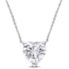 Amour 3-1/2 Ct Dew Heart Shape Created Moissanite Solitaire Pendant With Chain In 14k White Gold In White