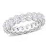 Amour 3 1/2 Ct Tdw Oval Diamond Eternity Ring In 14k White Gold In White