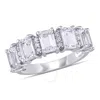 AMOUR AMOUR 3 1/3 CT TGW CREATED WHITE SAPPHIRE AND 1/10 CT TW DIAMOND SEMI-ETERNITY RING IN 10K WHITE GOL