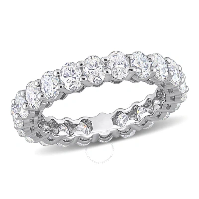 Amour 3 1/3 Ct Tgw Oval Cut Created Moissanite Eternity Ring In 14k White Gold