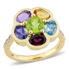 AMOUR AMOUR 3 3/8 CT TGW RHODOLITE CITRINE SWISS- BLUE TOPAZ AMETHYST IOLITE PERIDOT AND DIAMOND ACCENT FL