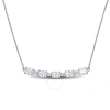 AMOUR AMOUR 3 CT TGW WHITE SAPPHIRE AND 1/7 CT TW DIAMOND ROUNDED BAR NECKLACE IN 14K WHITE GOLD