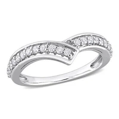 Pre-owned Amour /3 Ct Tw Diamond Chevron Ring In Platinum In White