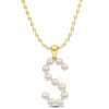 AMOUR AMOUR 3.5-4MM FRESHWATER CULTURED PEARL INITIAL PENDANT WITH CHAIN IN YELLOW PLATED STERLING SILVER