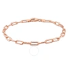AMOUR AMOUR 3.5MM FANCY CUT PAPERCLIP CHAIN BRACELET IN ROSE PLATED STERLING SILVER