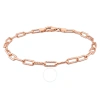 Amour 3.5mm Fancy Cut Paperclip Chain Bracelet In Rose Plated Sterling Silver In Rose Gold-tone