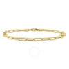 Amour 5mm Fancy Paperclip Chain Bracelet In Yellow Plated Sterling Silver In Yellow