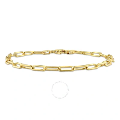 Amour 3.5mm Paperclip Chain Bracelet In Yellow Plated Sterling Silver