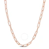 AMOUR AMOUR 3.5MM PAPERCLIP CHAIN NECKLACE IN ROSE PLATED STERLING SILVER