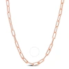 Amour 3.5mm Paperclip Chain Necklace In Rose Plated Sterling Silver In Rose Gold-tone